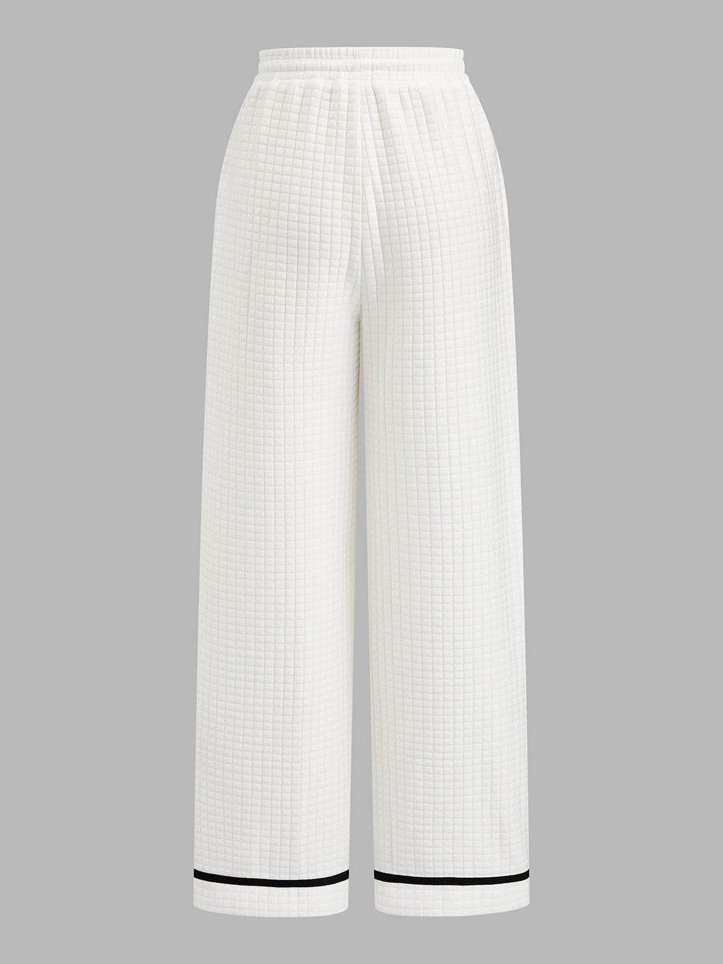 Contrast‑Trim Waffle Knit Two‑Piece Outfit