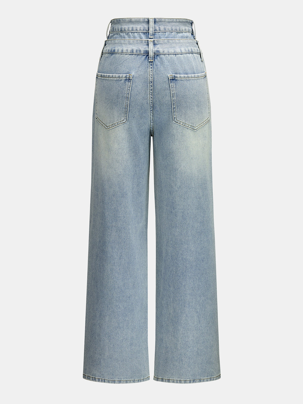 Double Waistband Wide Leg Jeans