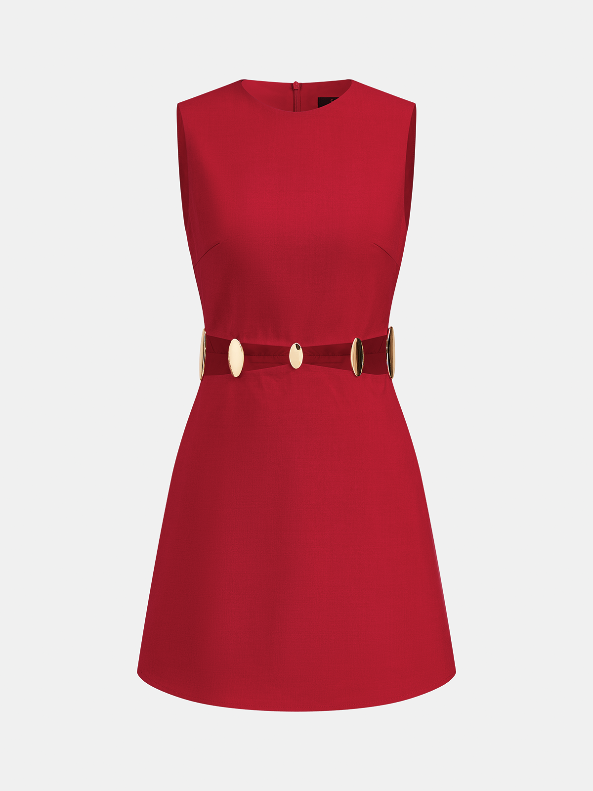Metal Detail Cutout Sleeveless Mini Dress