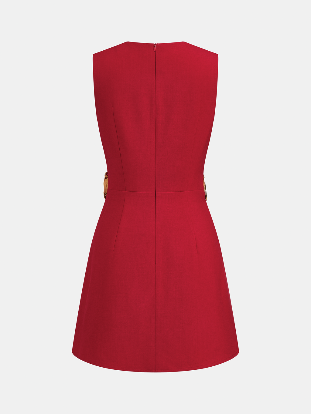 Metal Detail Cutout Sleeveless Mini Dress
