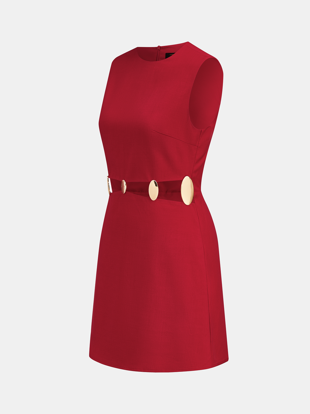 Metal Detail Cutout Sleeveless Mini Dress