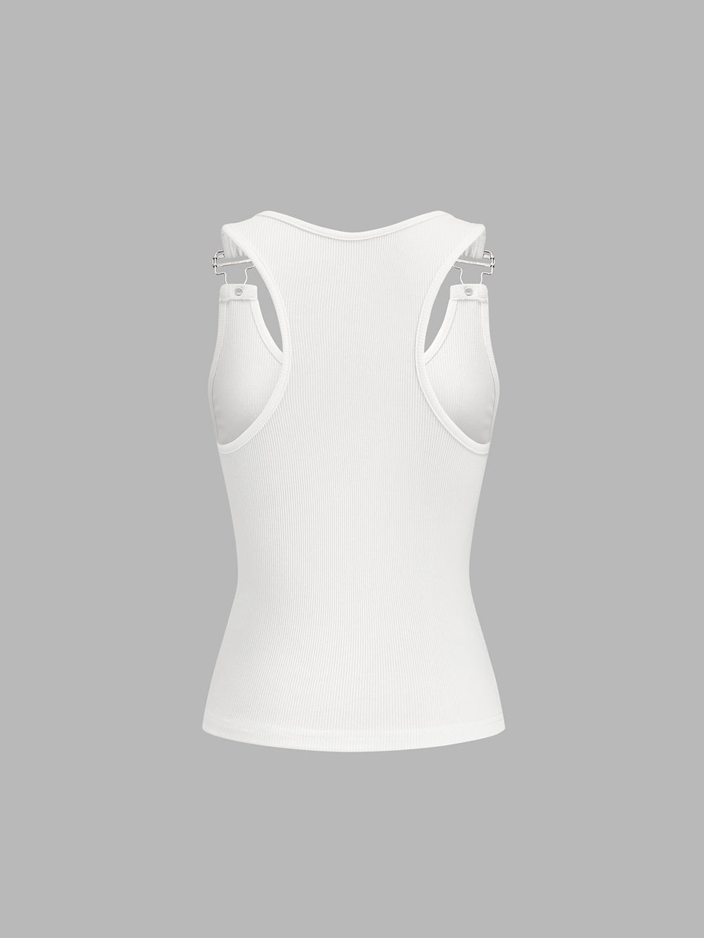 Ribbed Buckle Strap Tank Top