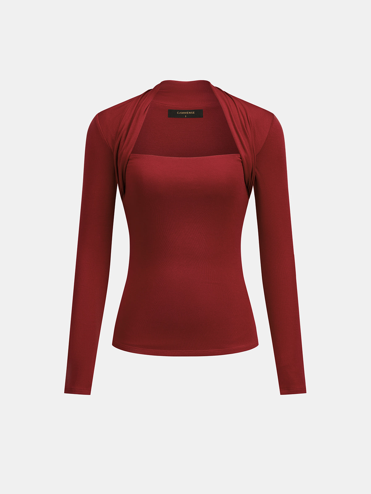 Square Neck Slim Fit Long Sleeve Top