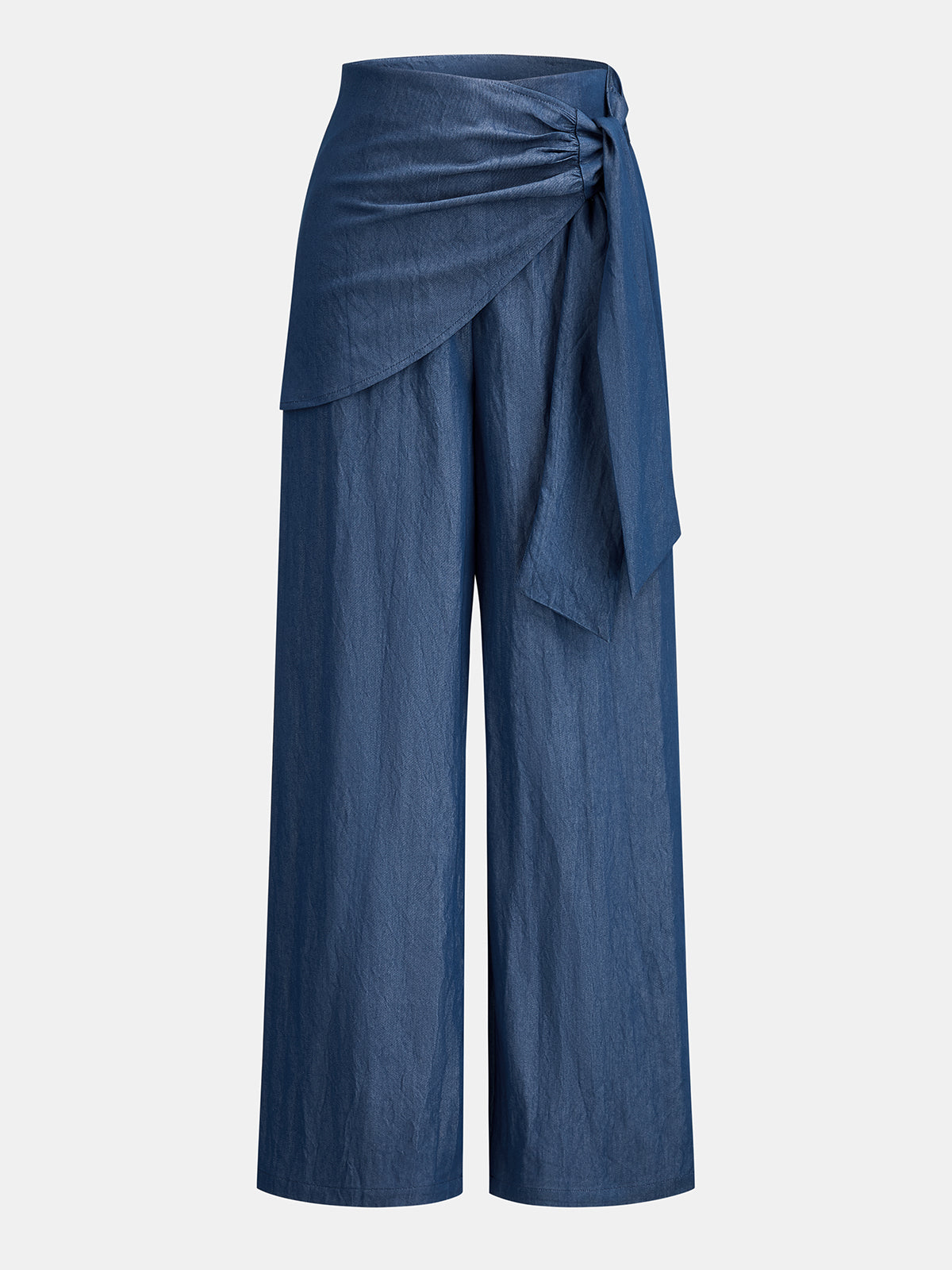 Cross Halter Top & Slant Wrap Pants Set