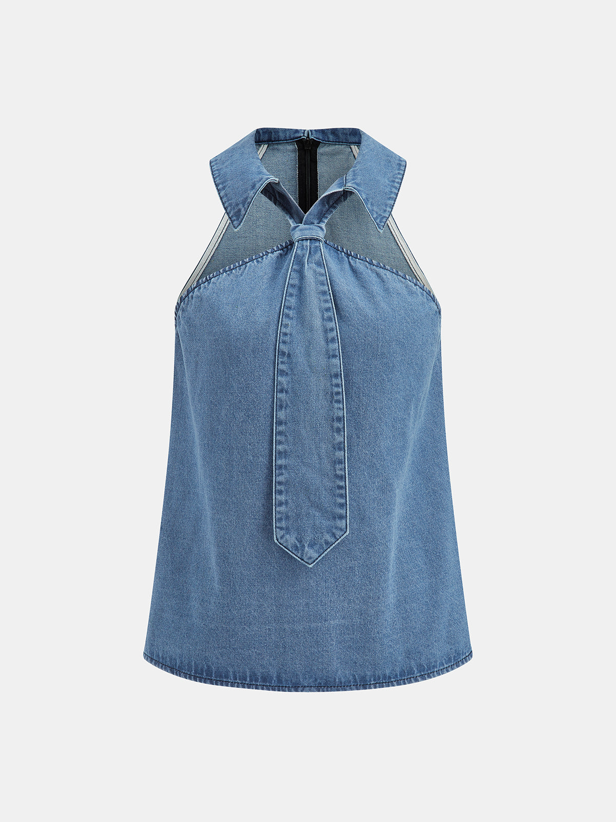 Tie Detail Denim Halter Top