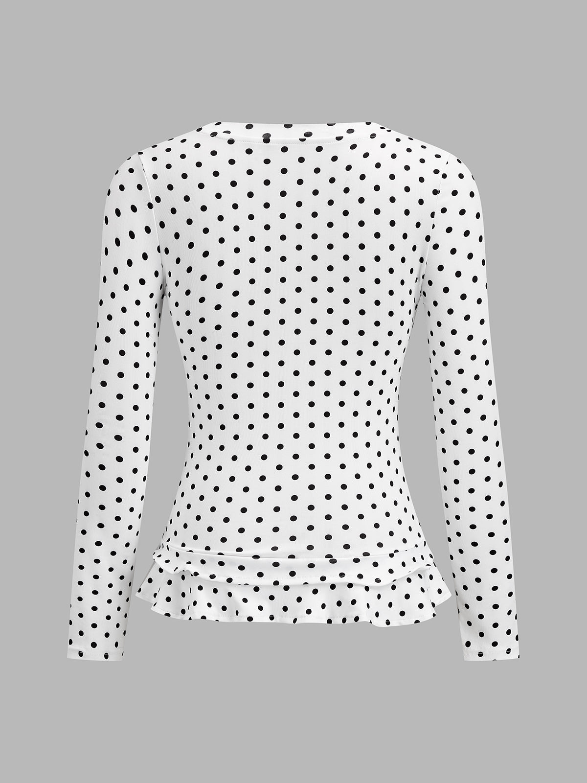 Polka Dot Slim Long Sleeve Top