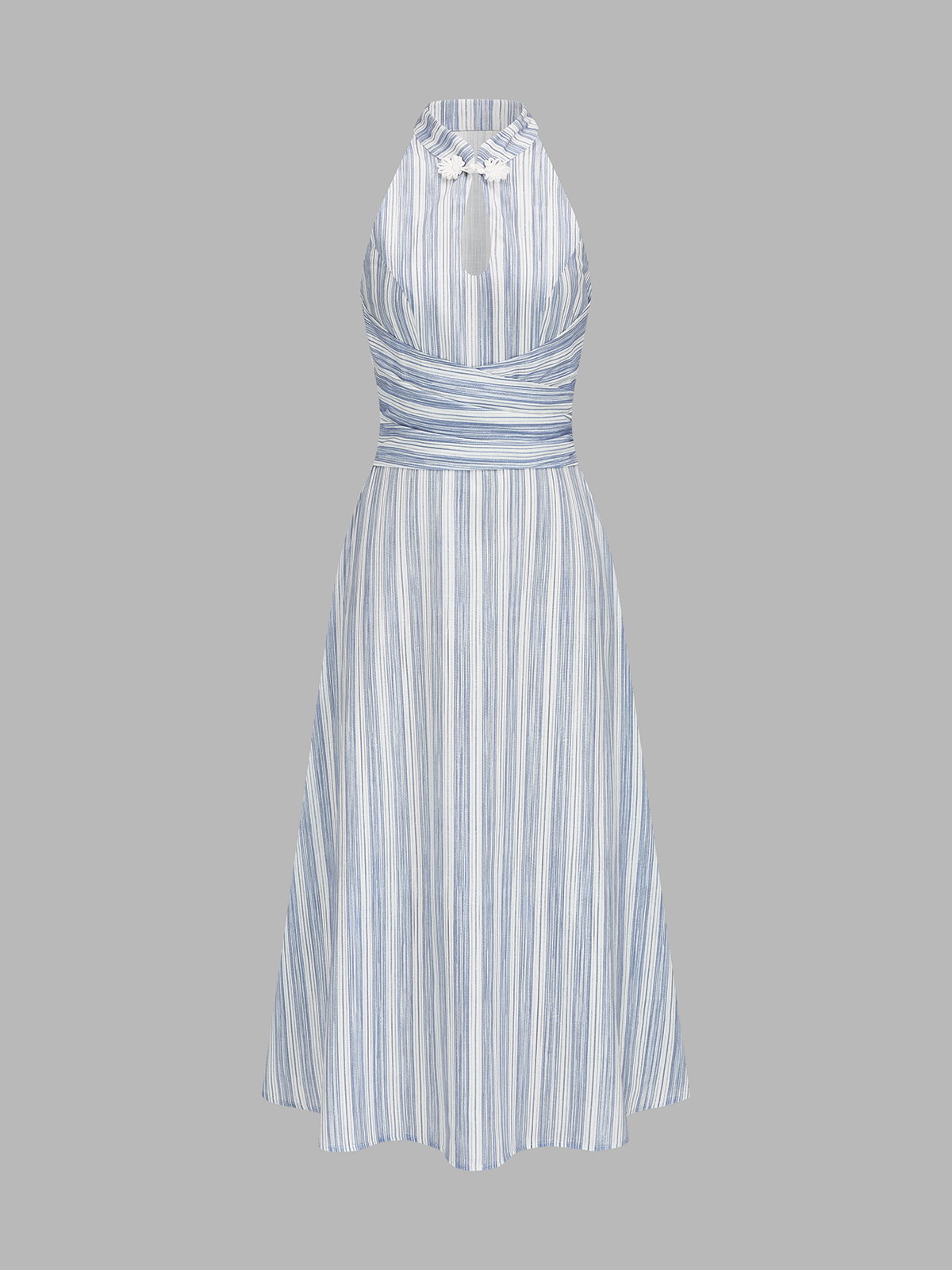 Striped Halter Flowy Maxi Dress