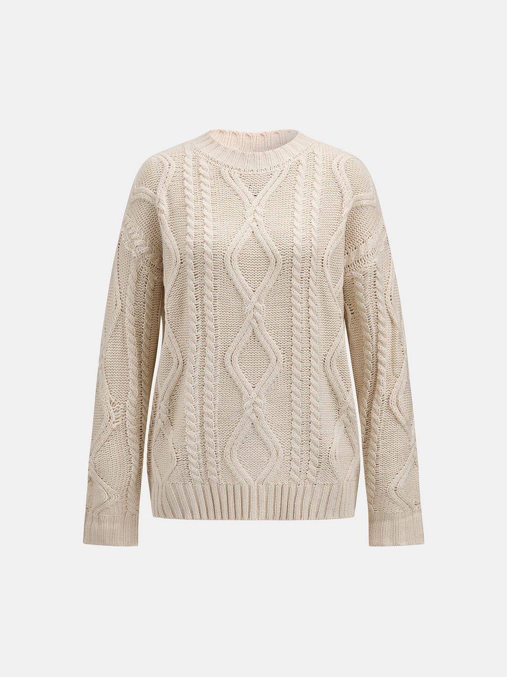 Cable Knit Long Sleeve Loose Sweater