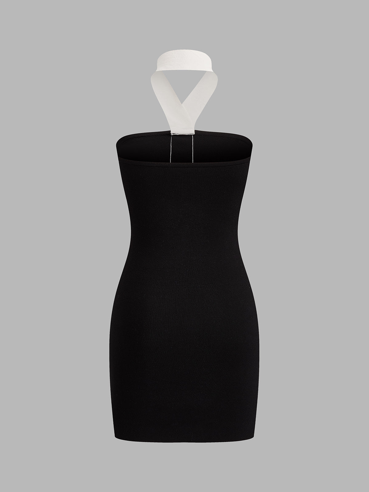 Halter Metal Button Bodycon Mini Dress