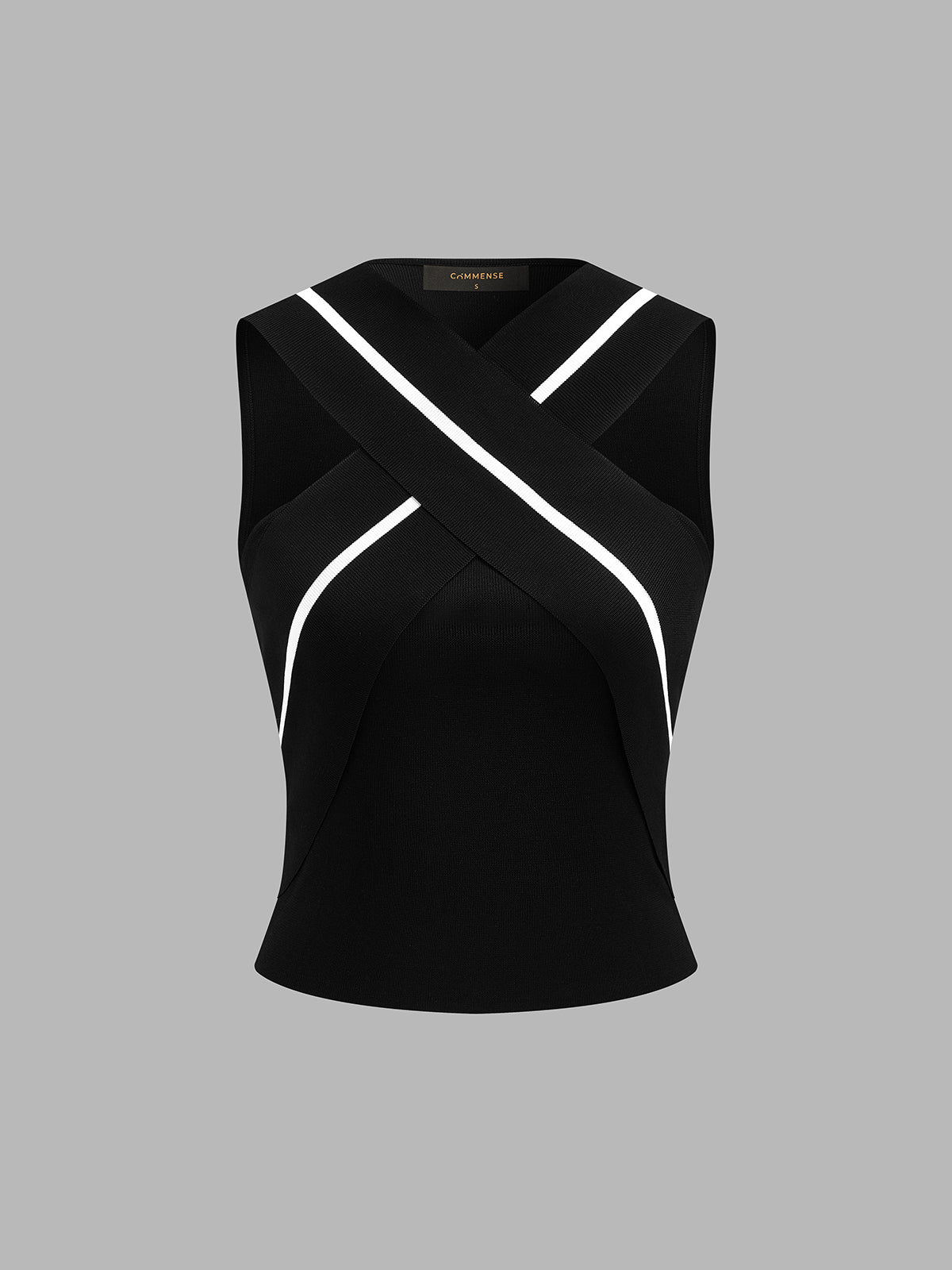 Crisscross Neck Sleeveless Knit Top