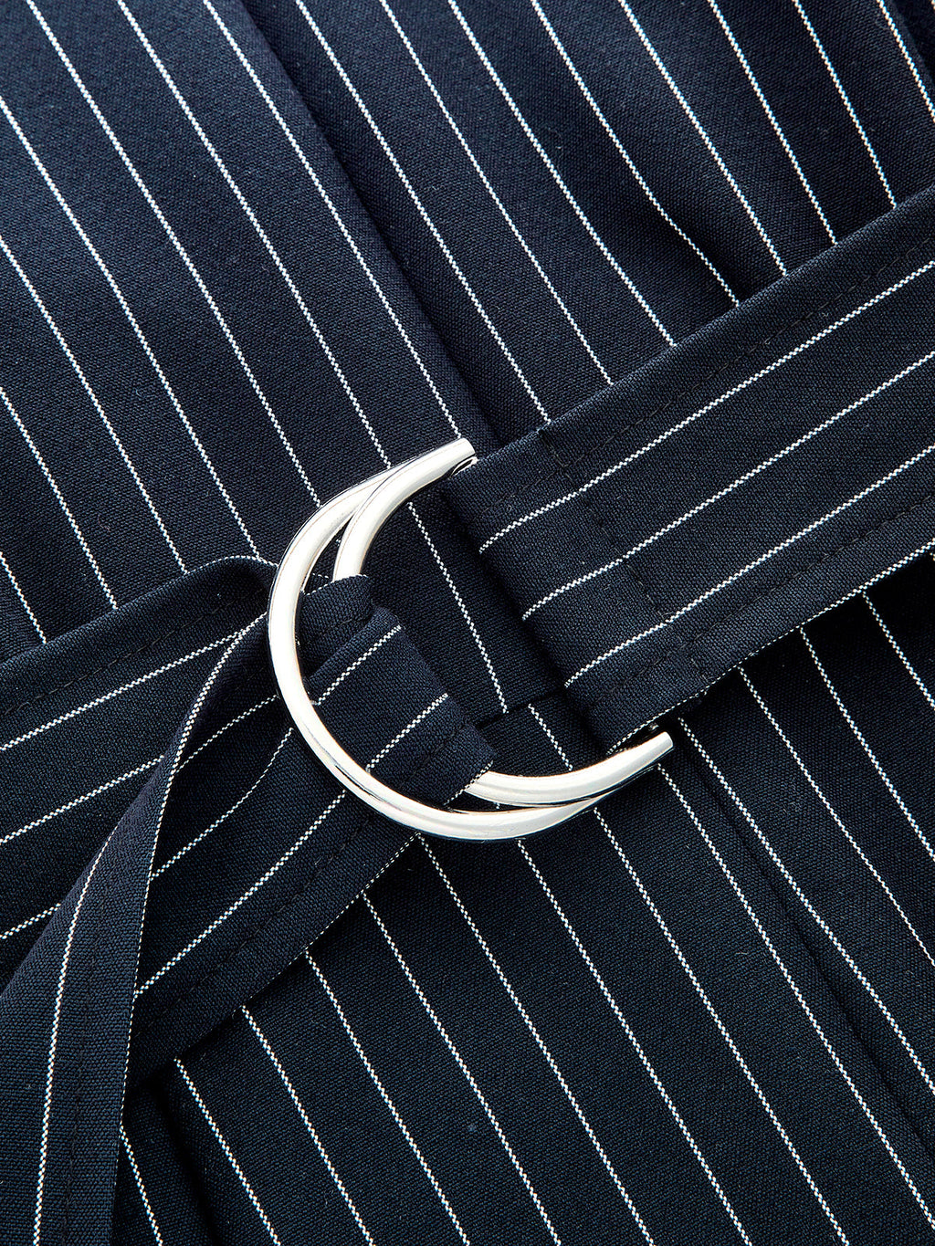 Striped Belted V-Neck Cap Sleeve Romper