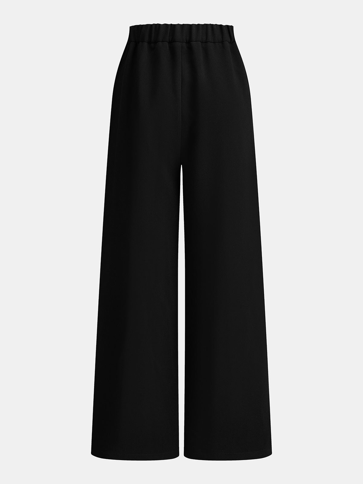 Metal Buckle Mid Waist Straight Leg Pants