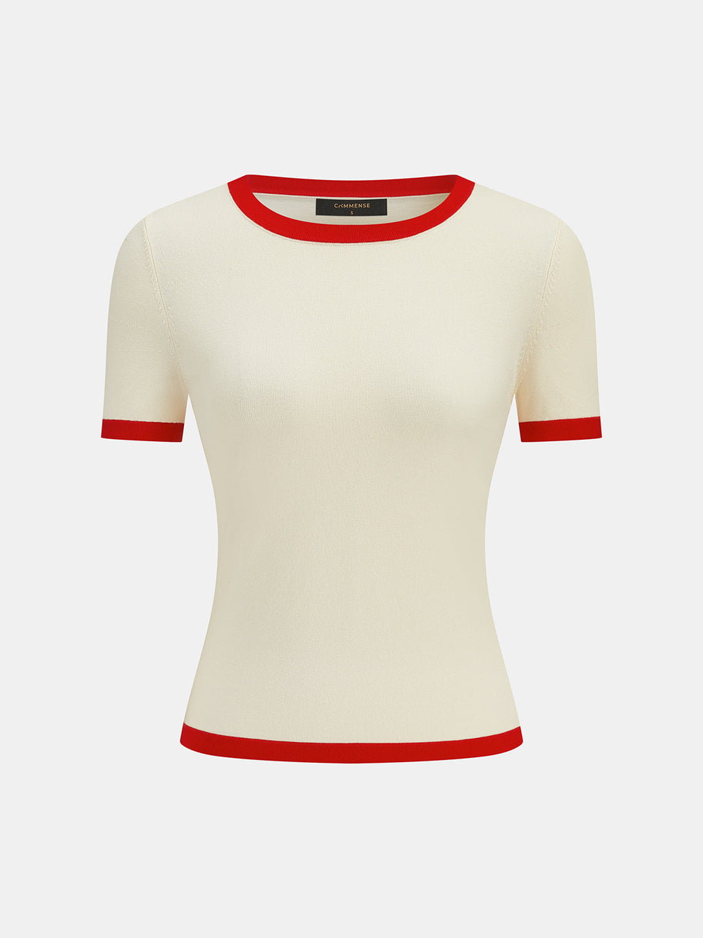 Detachable Sash Contrast Trim Knit Top
