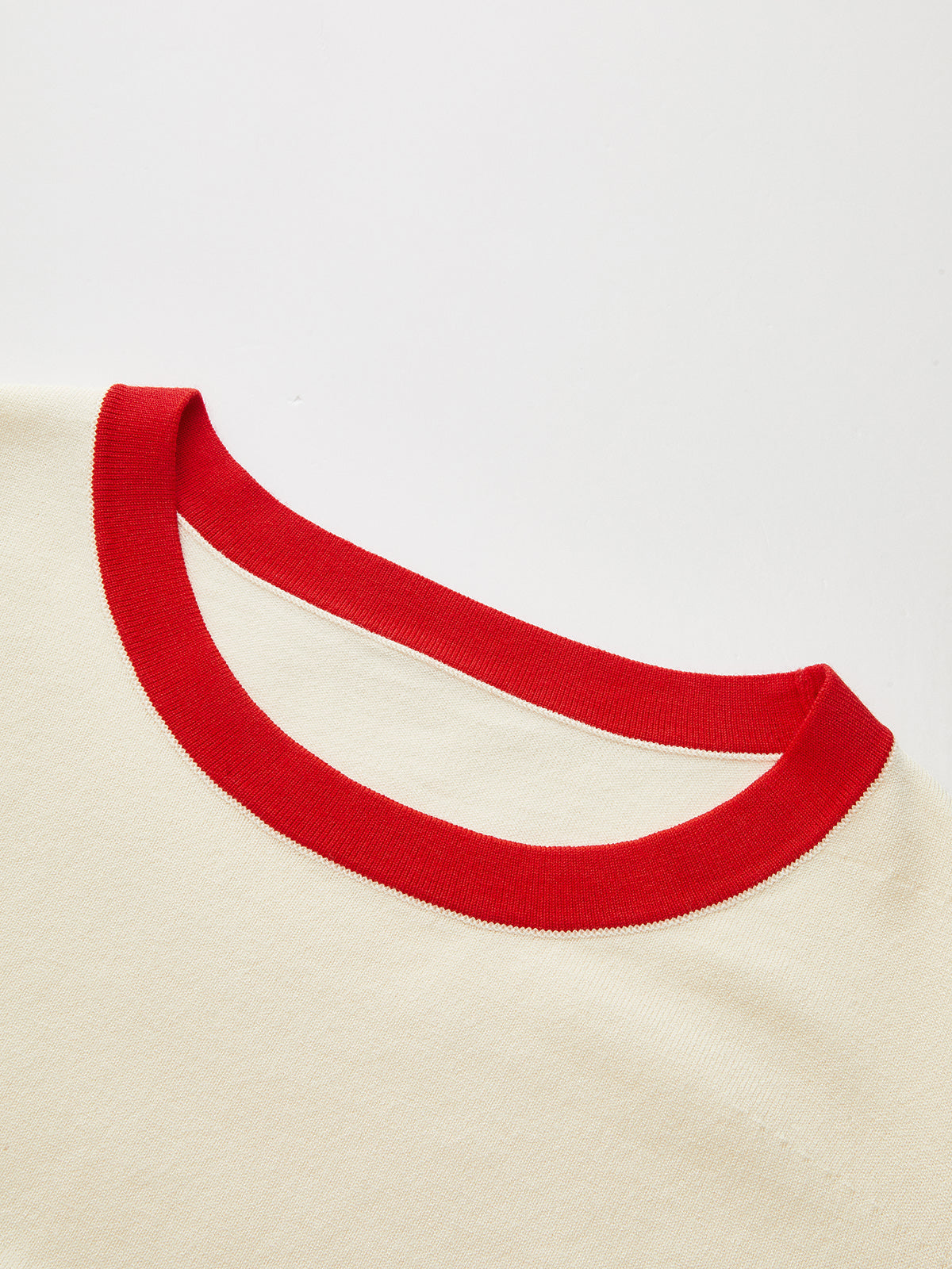 Detachable Sash Contrast Trim Knit Top