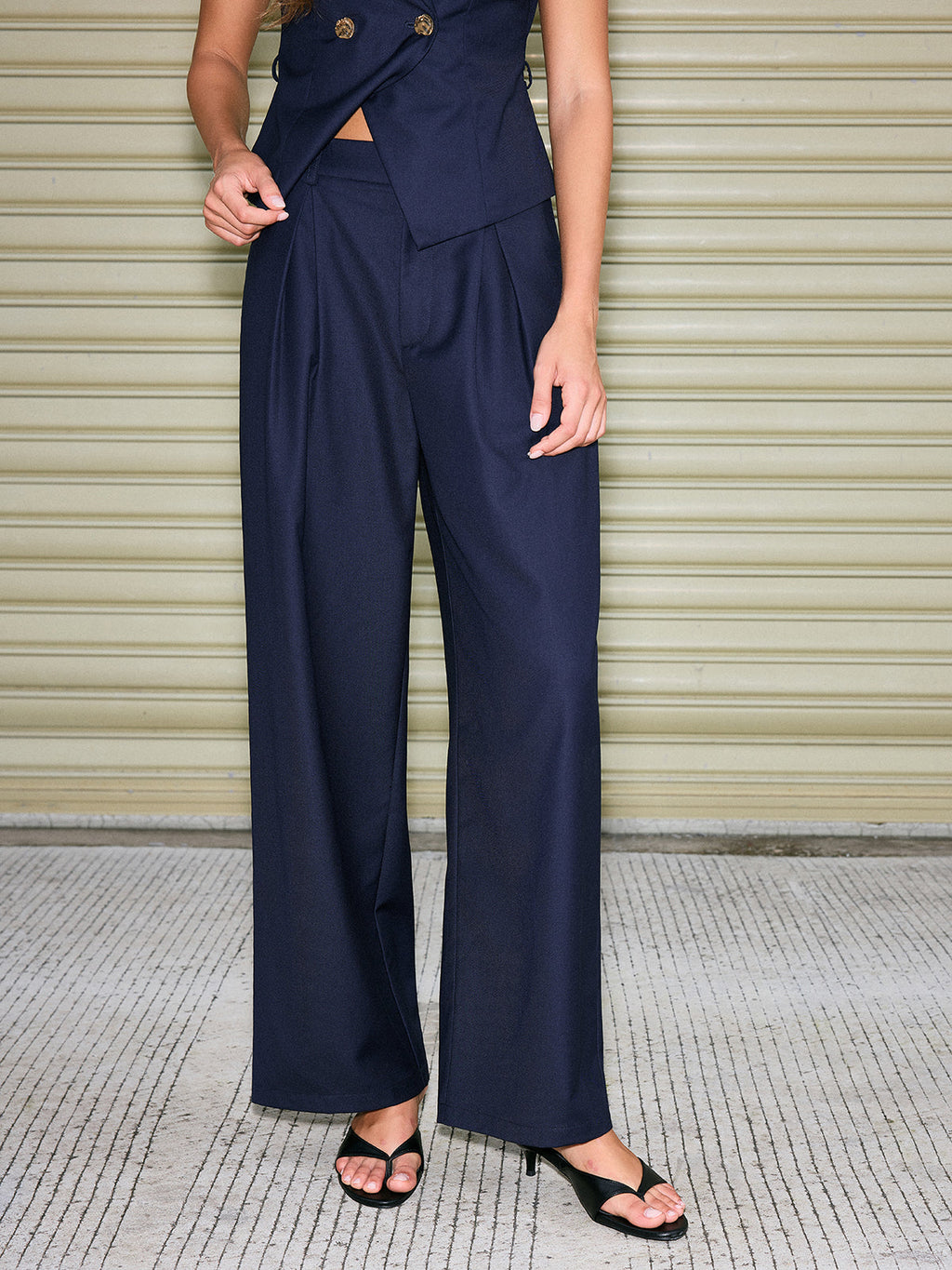 Double Button Lapel Vest & Pants Set