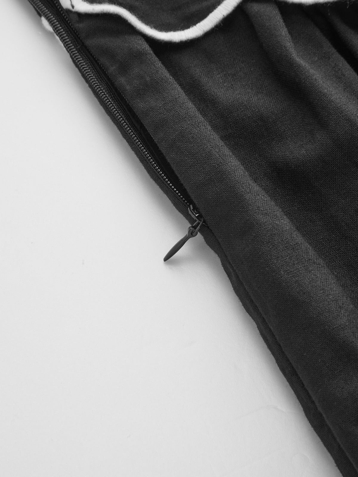 Scallop Trim Ruched Cotton Maxi Slip Dress