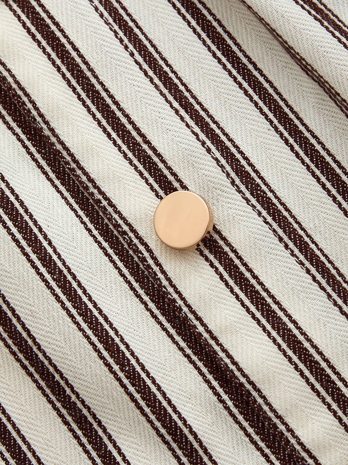 Roll Sleeve Striped Shirt Midi Dress