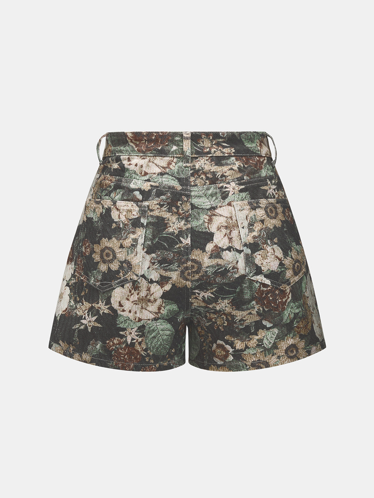 Vintage Floral Denim Shorts