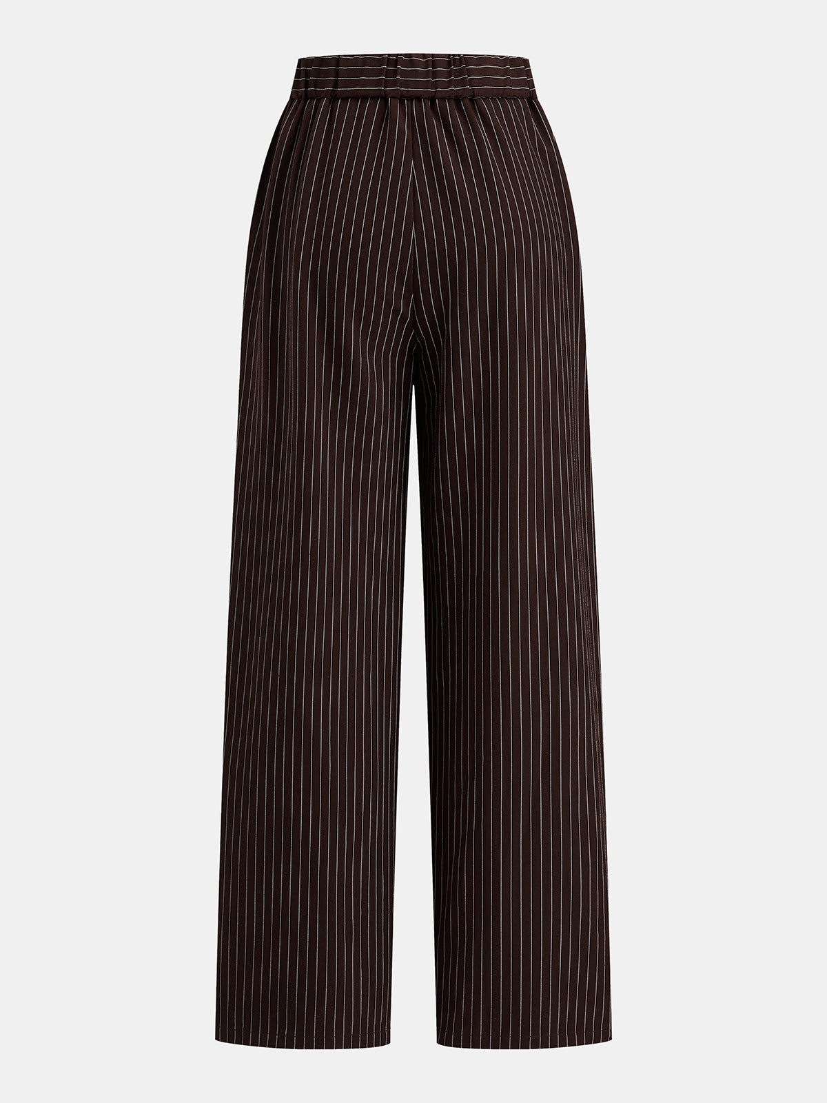 Cropped Knot Detail Pinstripe Two‑Piece Outfit