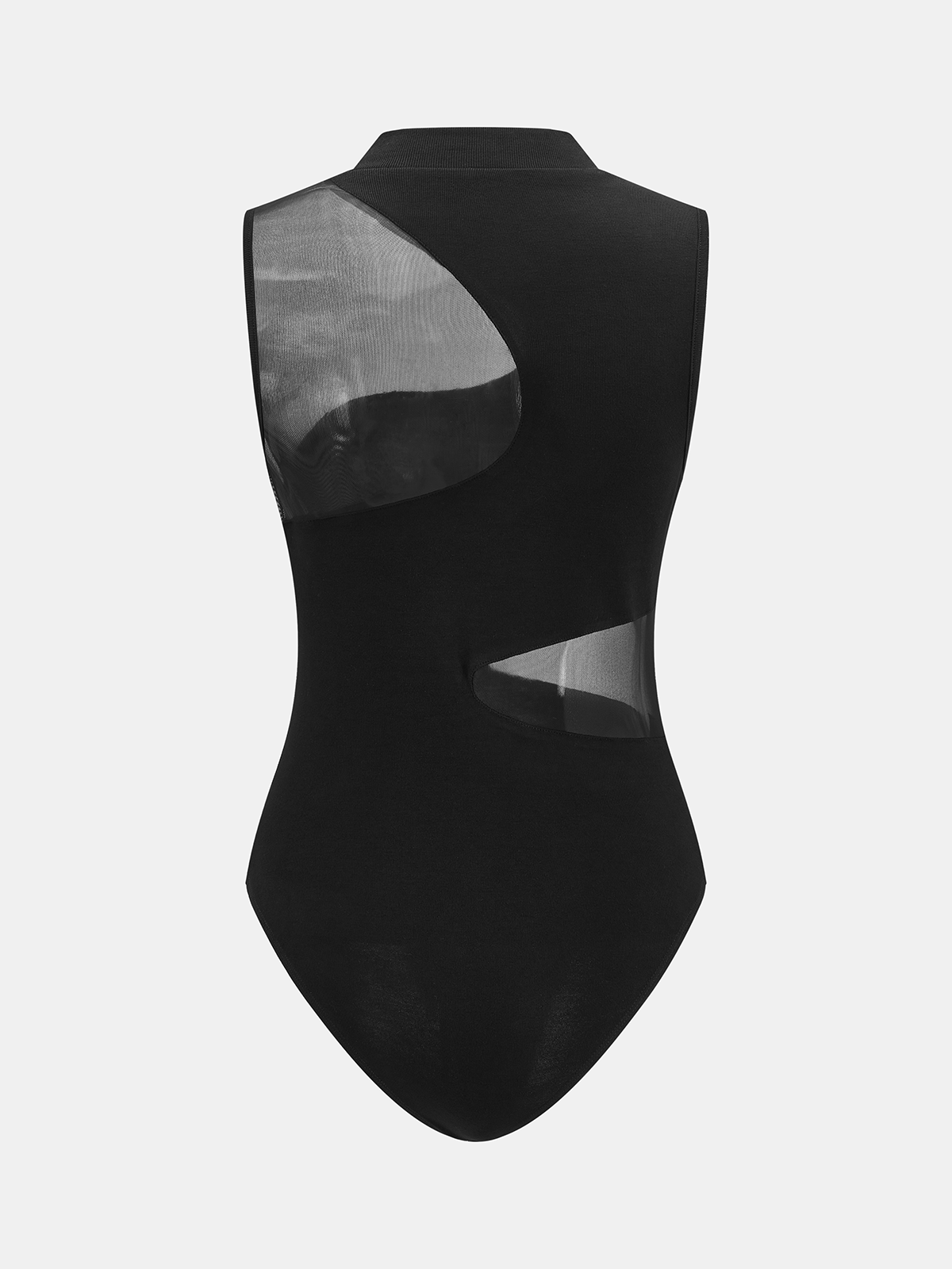 Mesh Panel Sleeveless Bodysuit