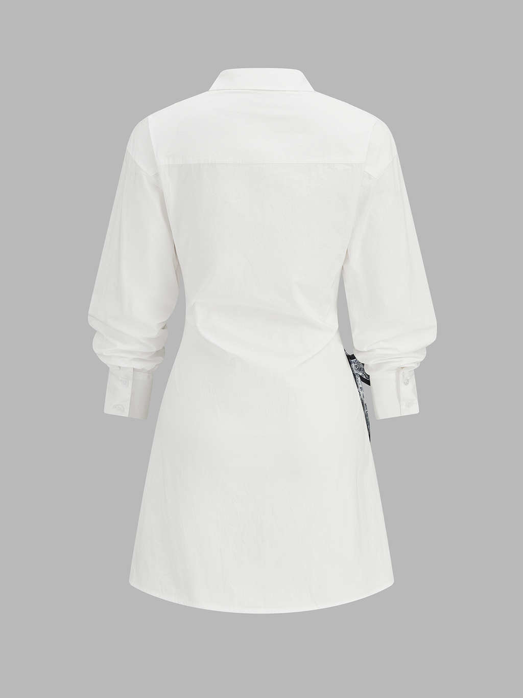 Paisley Bow Wrap Cotton Shirt Dress