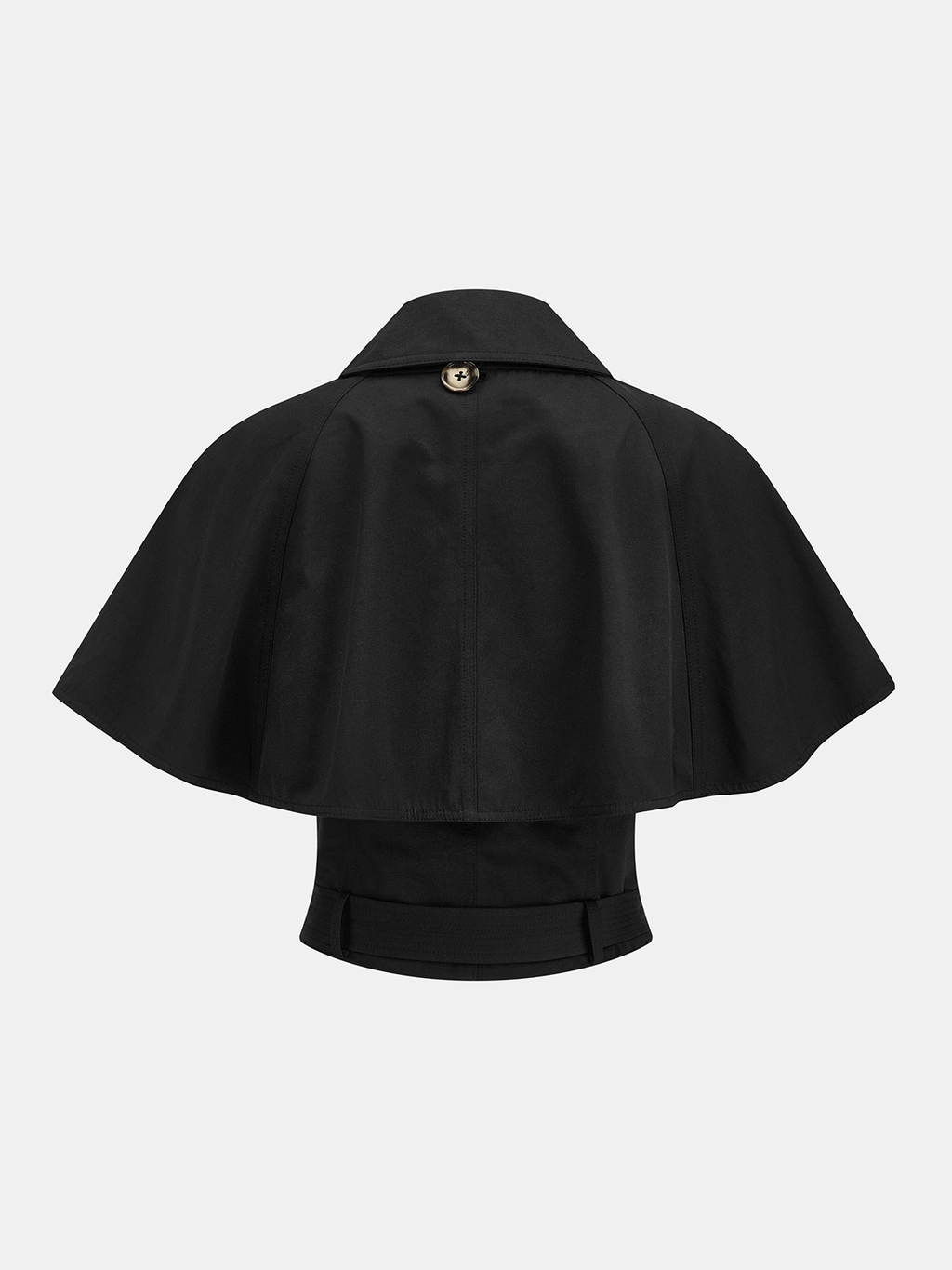 Detachable Cape Double Breasted Belted Trench Coat