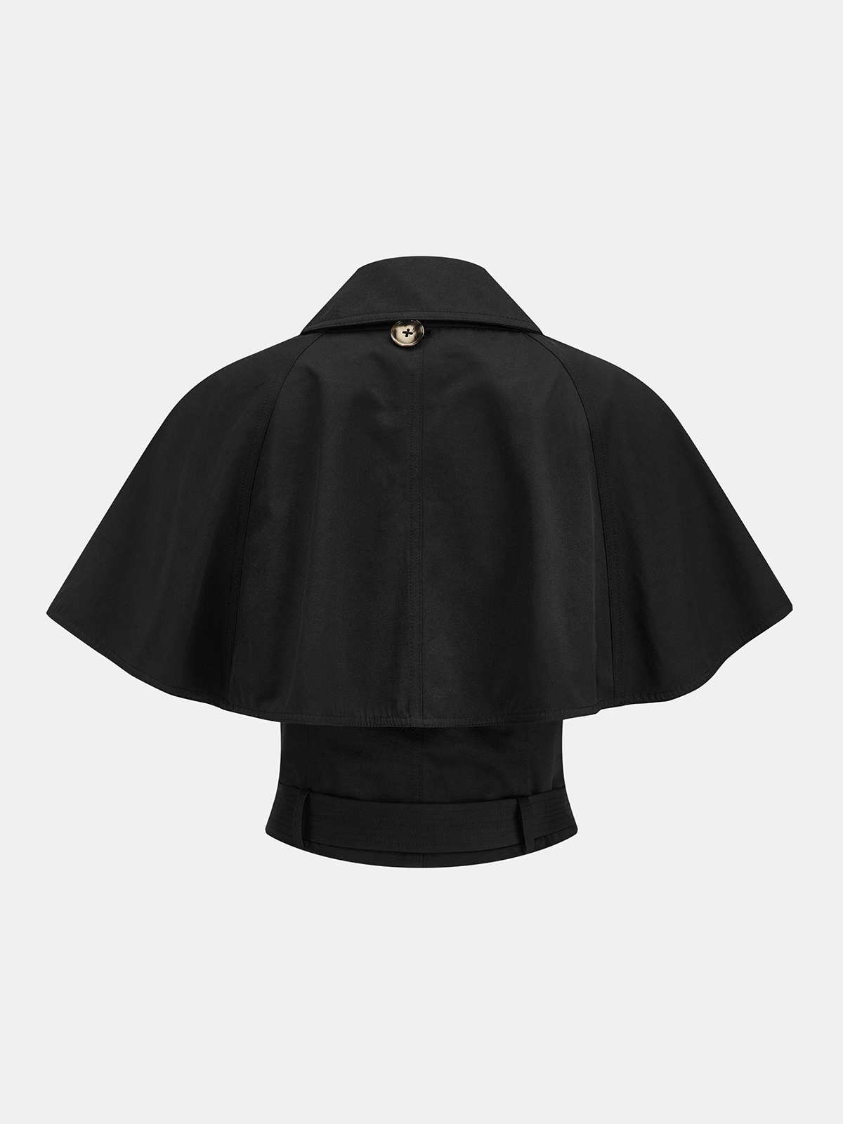 Detachable Cape Double Breasted Belted Trench Coat