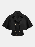 Detachable Cape Double Breasted Belted Trench Coat
