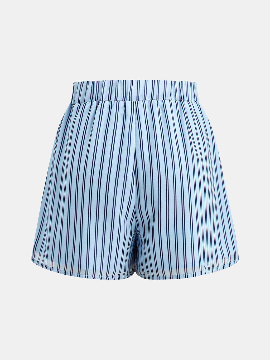 Striped Tie Waist Shirt & Shorts Set