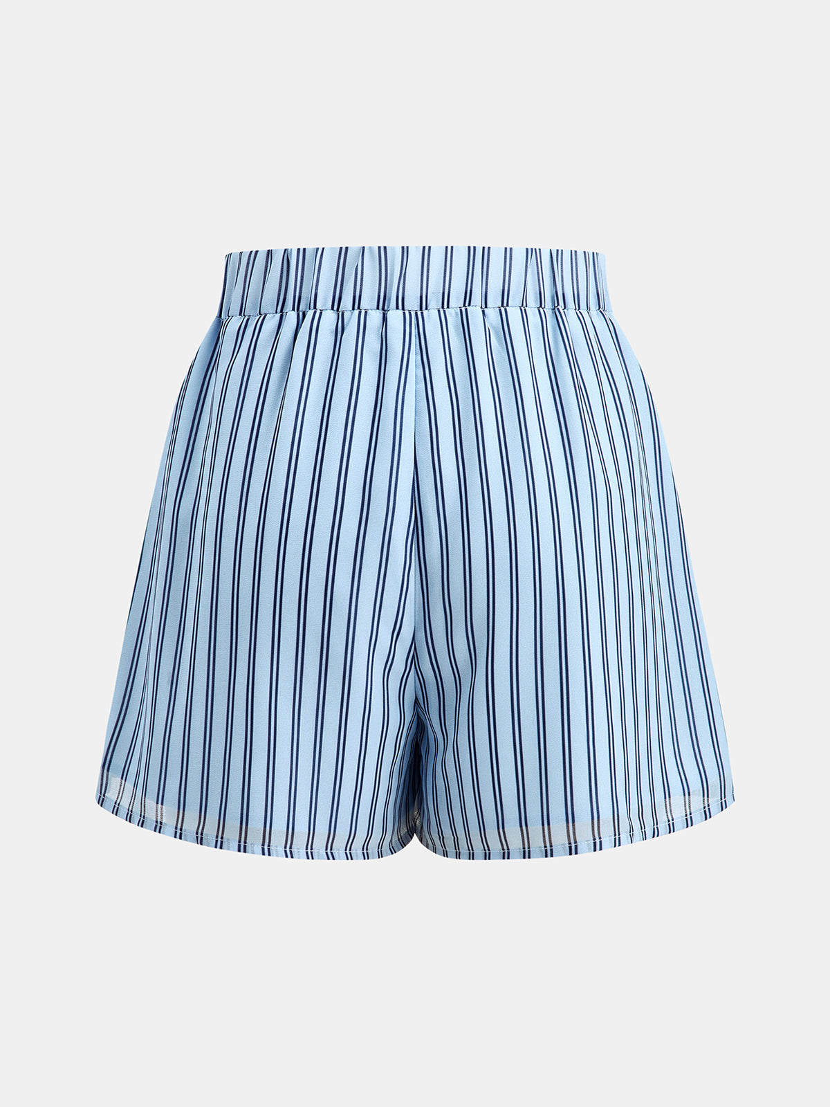 Striped Tie Waist Shirt & Shorts Set