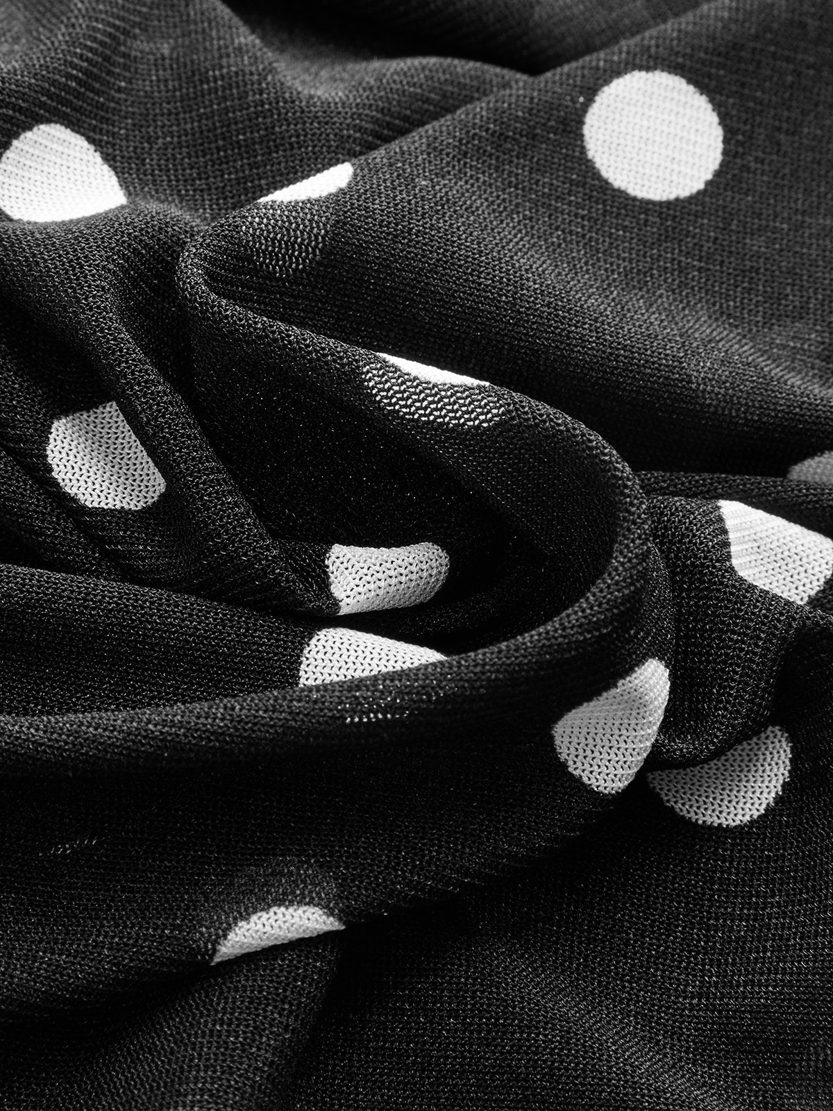 Polka Dot Ruched Sleeveless Mesh Top
