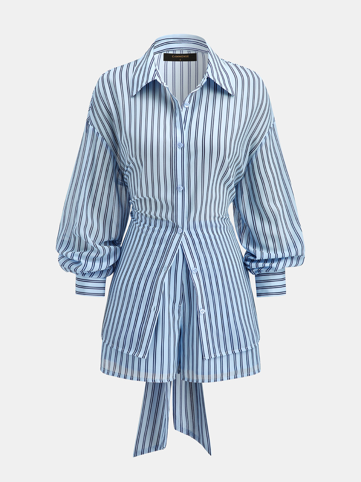 Striped Tie Waist Shirt & Shorts Set