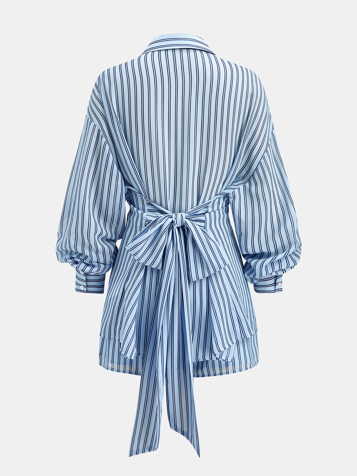 Striped Tie Waist Shirt & Shorts Set