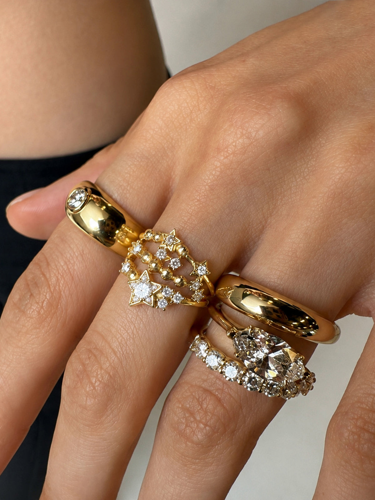 Star Cubic Zirconia Open Ring