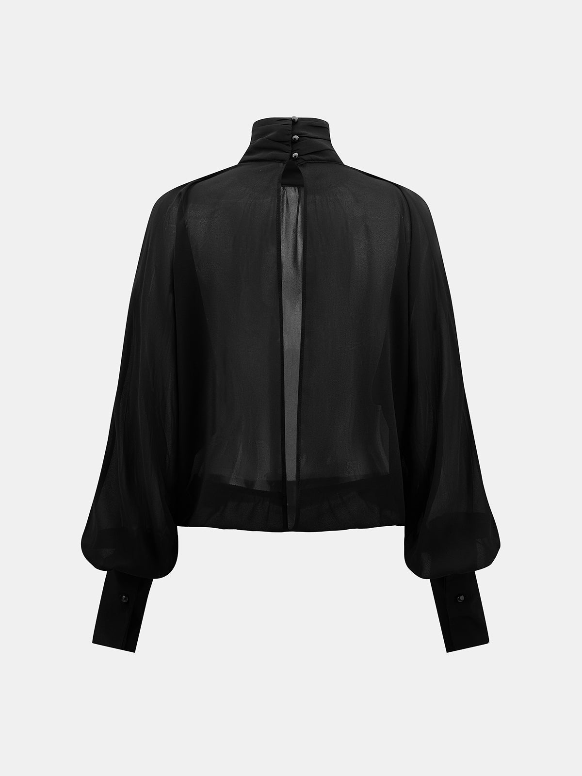Sheer High Neck Mesh Top