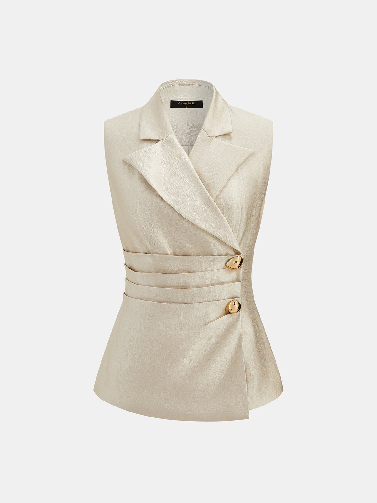 Lapel Ruched Vest & Balloon Pants Set