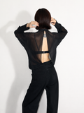 Sheer High Neck Mesh Top