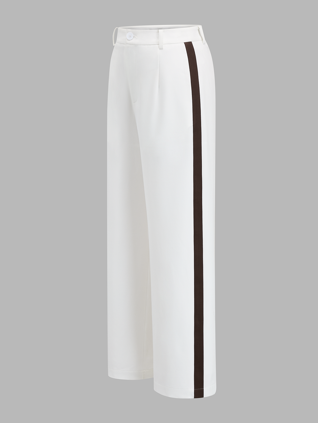 Contrast Trim Belted Two Piece Pants Set