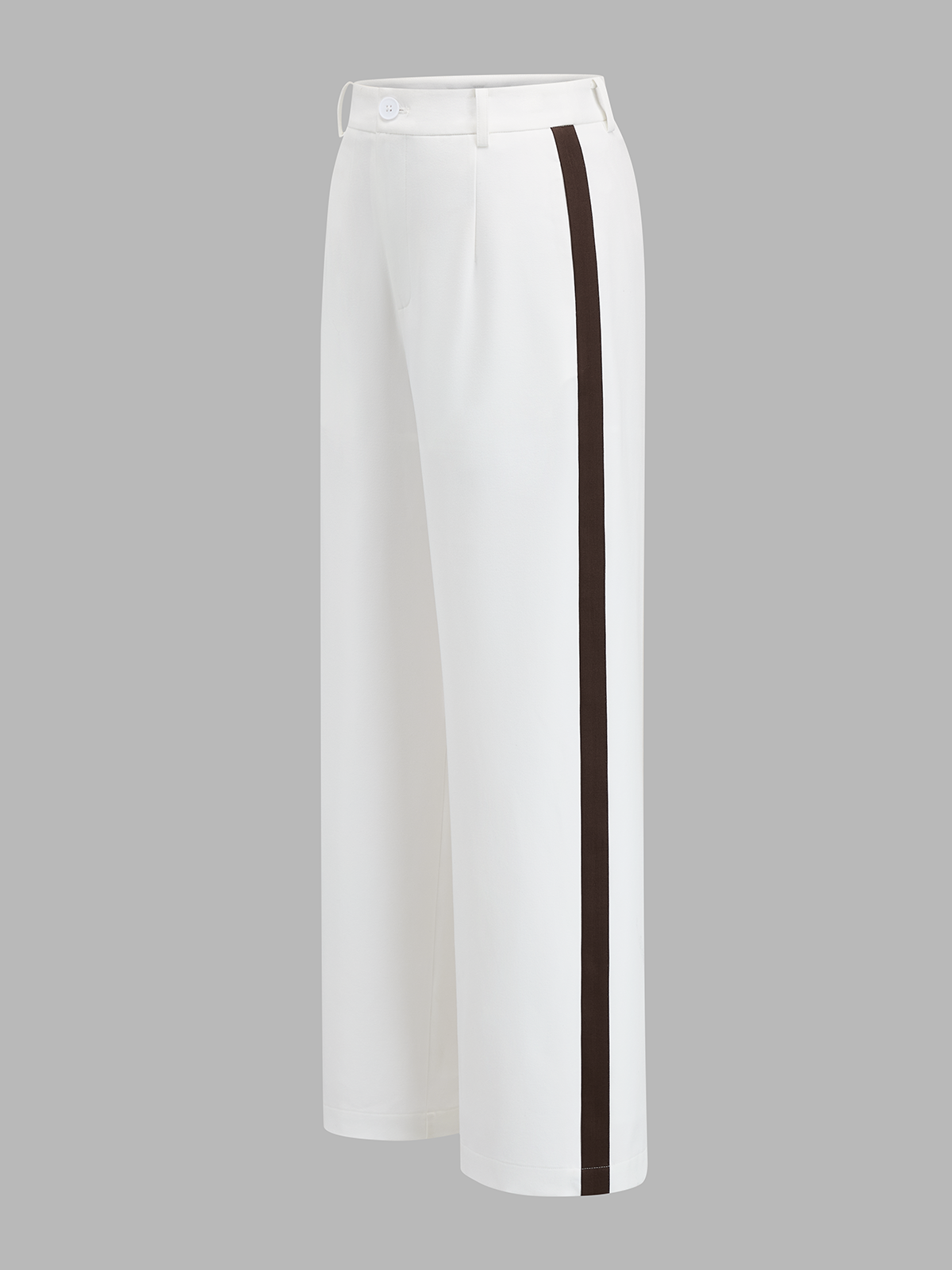 Contrast Trim Belted Two Piece Pants Set