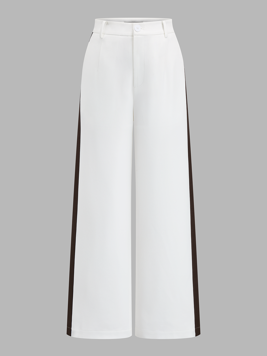 Contrast Trim Belted Two Piece Pants Set