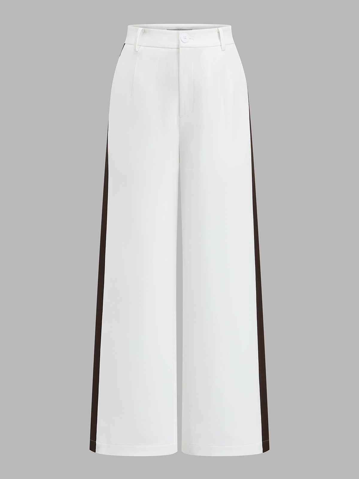Contrast Trim Belted Two Piece Pants Set