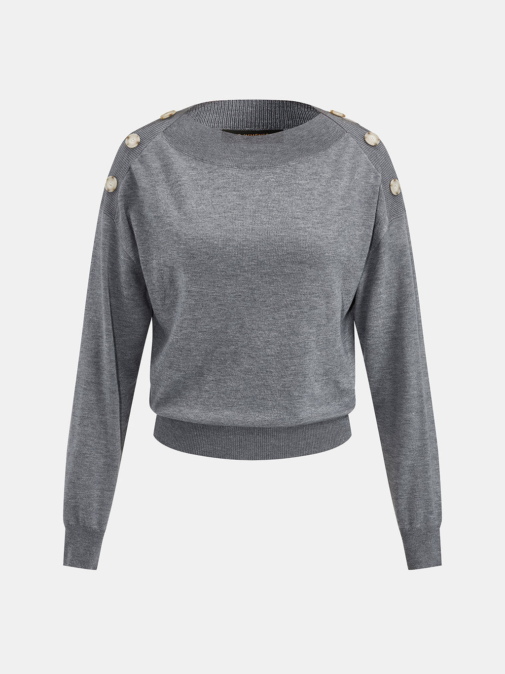 Shoulder Button Wool Blend Sweater