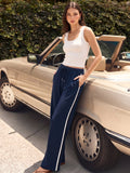 Side Stripe Drawstring Straight Leg Sweatpants