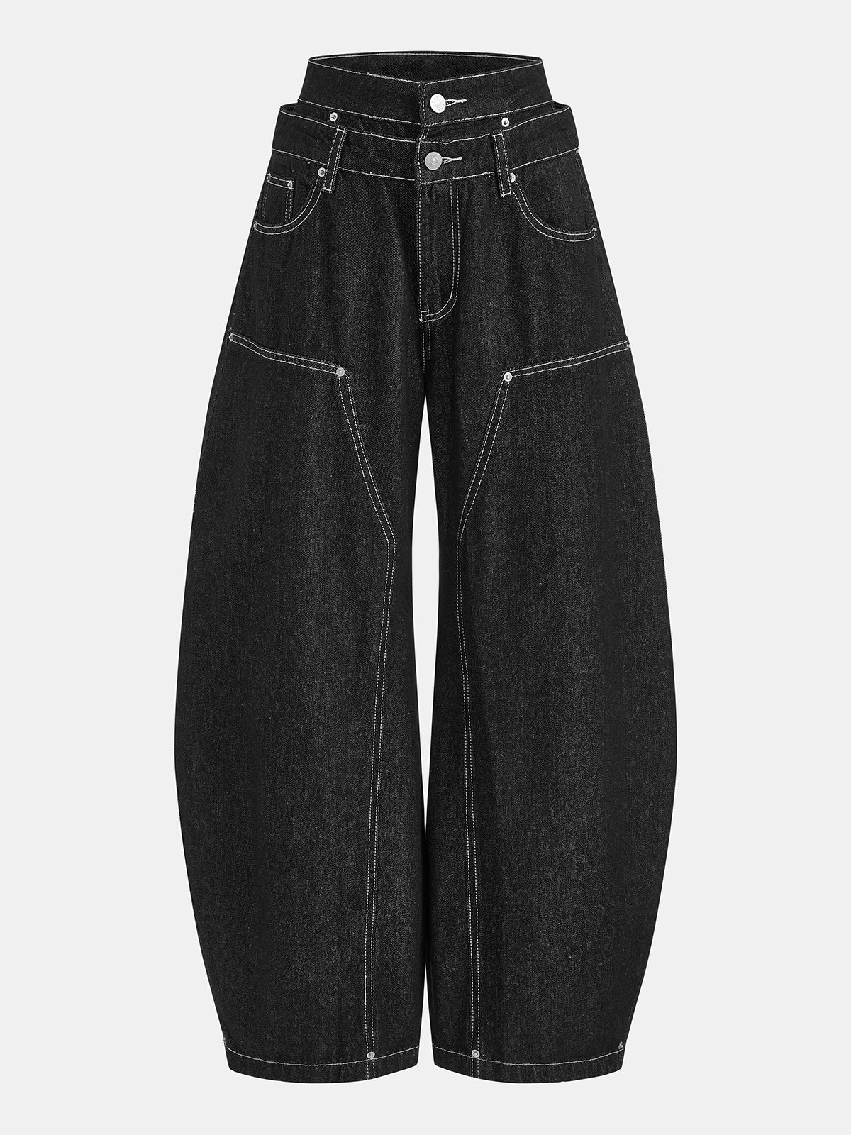 Double Waist Barrel Leg Jeans