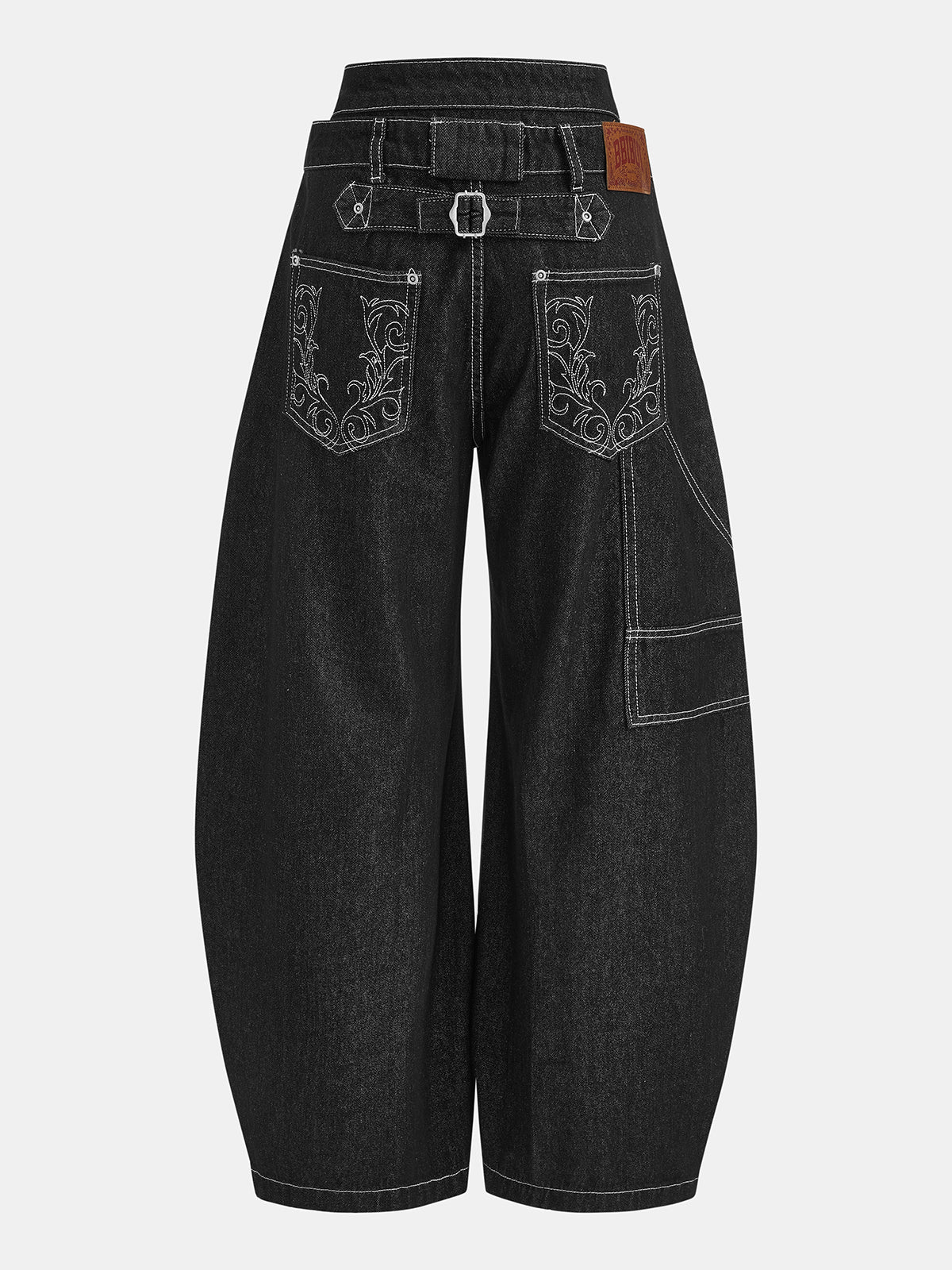 Double Waist Barrel Leg Jeans