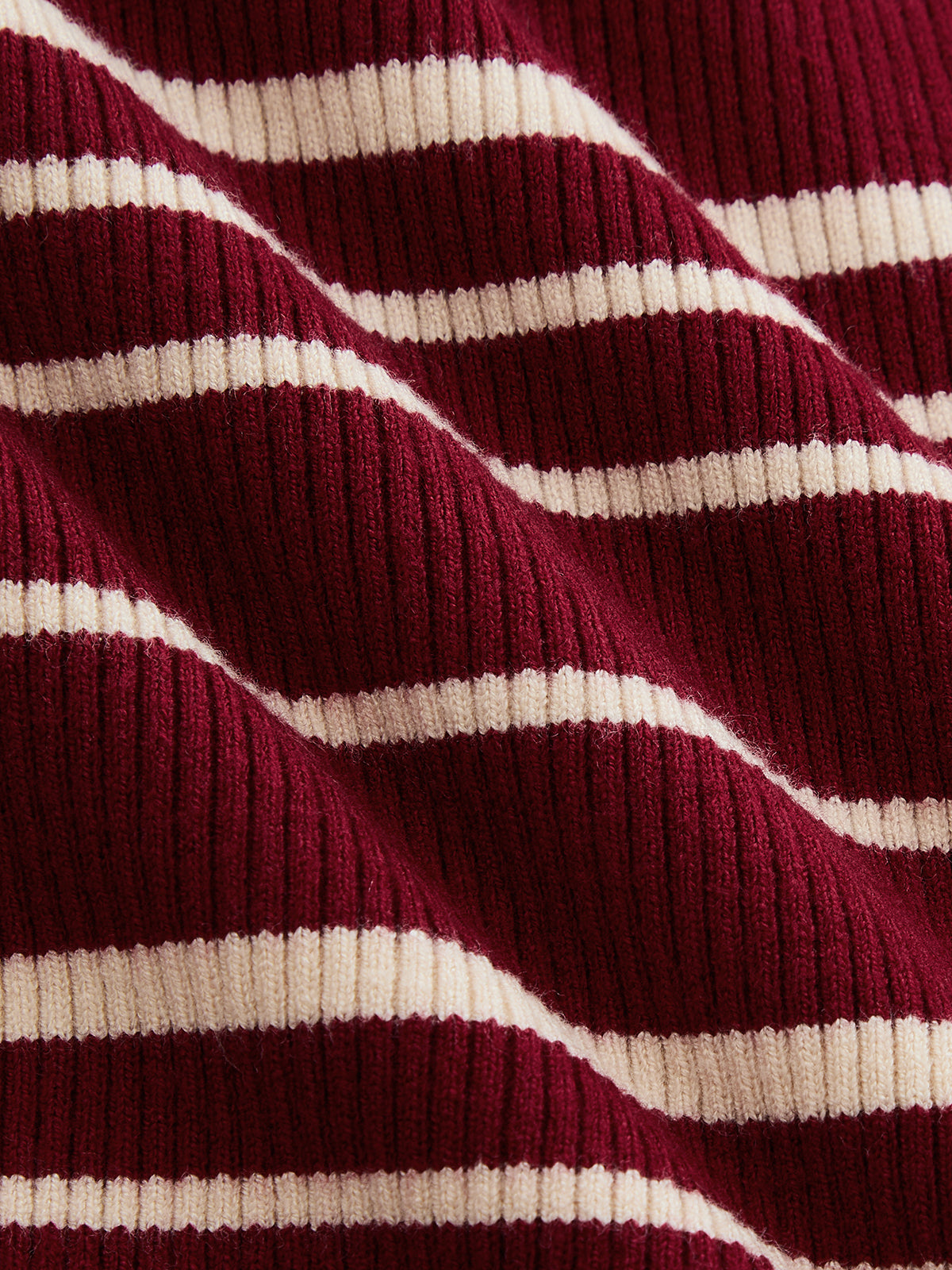 Striped Ruffle Hem Ribbed Knit Cardigan