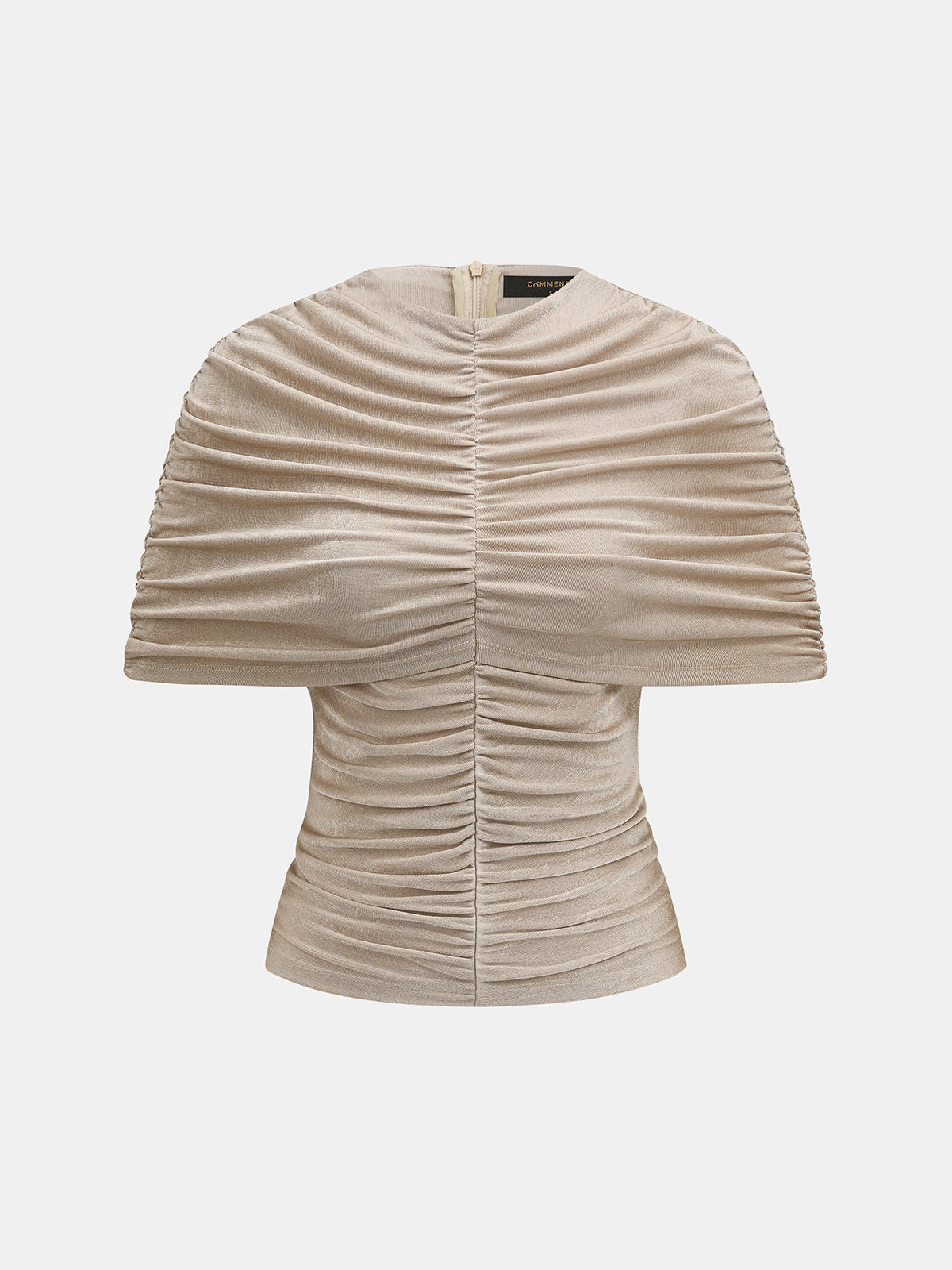 Draped Cape Ruched Slim Top