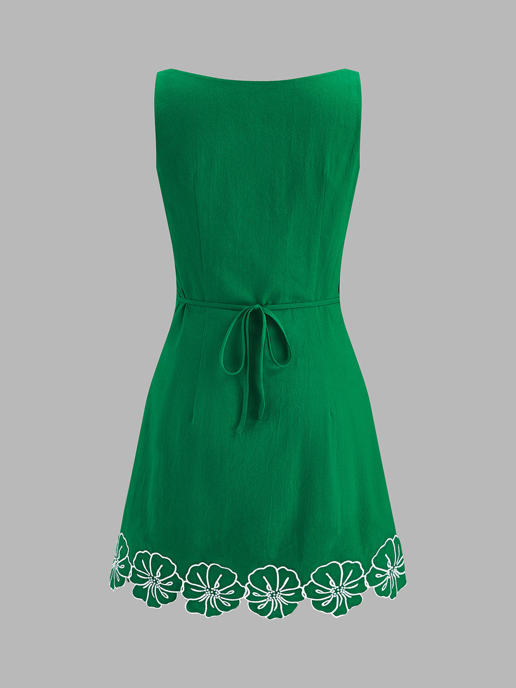 Cotton Sleeveless Embroidered Mini Dress