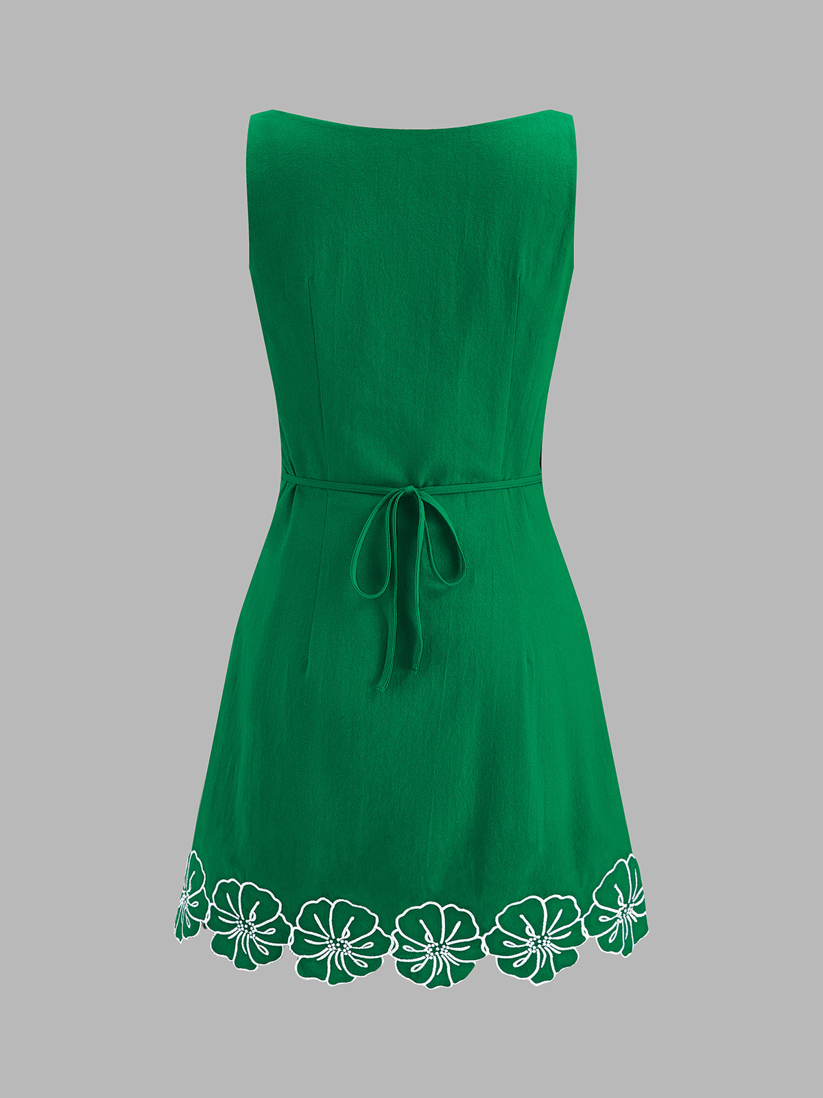 Cotton Sleeveless Embroidered Mini Dress