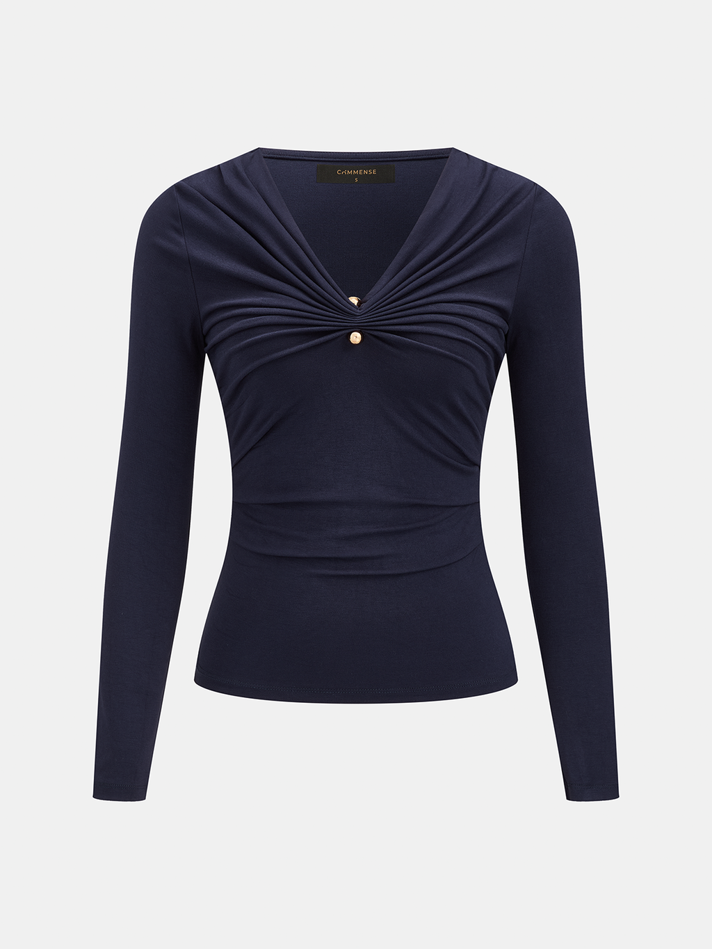 V-Neck Ruched Long Sleeve Top